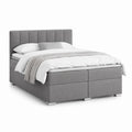 Letto matrimoniale contenitore grigio in poliestere 160 x 200 cm con testiera imbottita