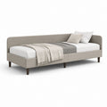 Letto singolo imbottito grigio tortora in poliestere 90 x 200 cm