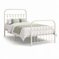 Letto matrimoniale in acciaio bianco con struttura tubolare 140 x 190 cm