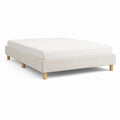Struttura letto matrimoniale rettangolare beige in poliestere 160 x 200 cm