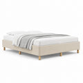 Struttura letto matrimoniale beige in poliestere rettangolare 160 x 200 cm