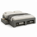 Letto matrimoniale con contenitore grigio in pannelli di particelle 160 x 200 cm