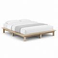 Letto matrimoniale con rete a doghe naturale in legno massello di pino rettangolare per materasso 160 x 200 cm