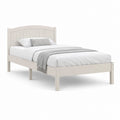 Letto singolo in legno massello avorio rettangolare 90 x 190 cm