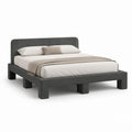 Letto matrimoniale con struttura imbottita grigio scuro in poliestere rettangolare 175 x 215 x 105 cm