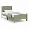 Letto singolo verde salvia in pino massello rettangolare 90 x 190 cm