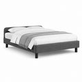 Letto matrimoniale imbottito grigio scuro in poliestere 170 x 215 x 92 cm